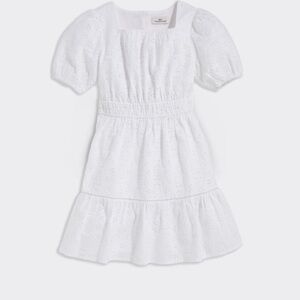 Vineyard Vines White Eyelet Puff-Sleeve Sundress